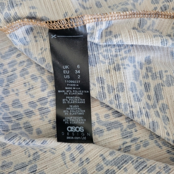 ASOS DESIGN Wom Mini Smock Dress with Long Sleeves and Tie Neck Size 2 - Picture 8 of 12